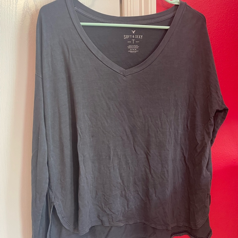 soft gray shirt from AE